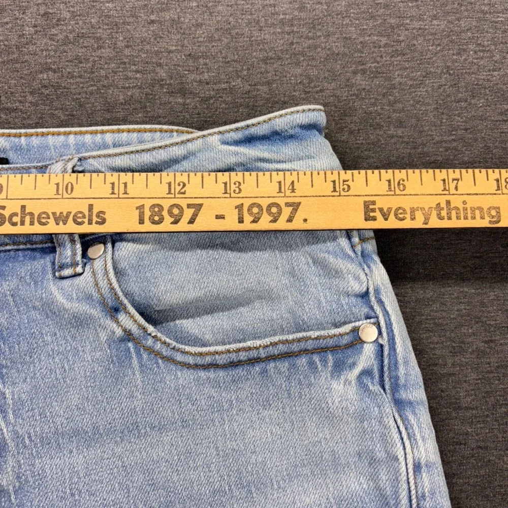 Quince Jeans Womens 30 High Rise Cropped Wide Leg Comfort Stretch Blue Denim - Picture 3 of 13